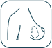 Hand holding a circular object icon.