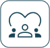 Two people sharing love or connection symbol.