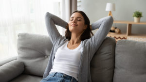 relaxed woman with no pain